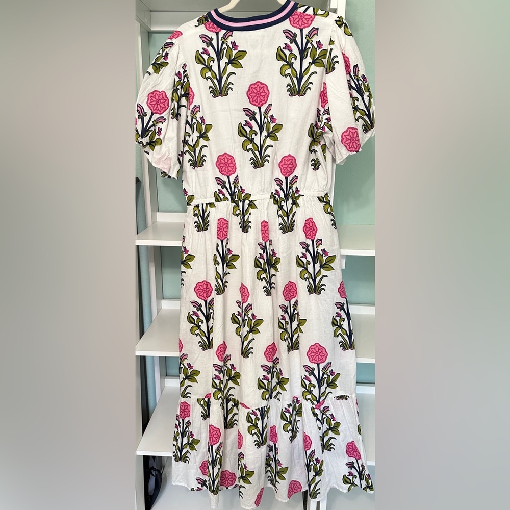 NWT SZ L THML Floral pink white green White and Pink Maxi Dress - Picture 2 of 11